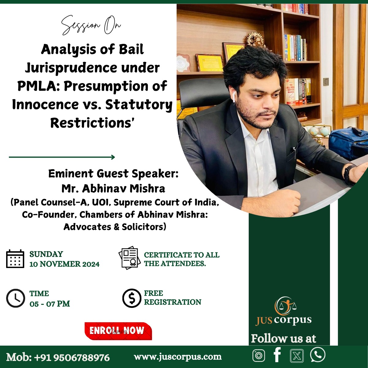 SESSION ON “ANALYSIS OF BAIL JURISPRUDENCE UNDER PMLA PRESUMPTION OF